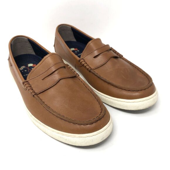 Cole Haan 1928 Nantucket Penny Loafers Mens Size 10 British Tan Grand OS Cushion - Picture 2 of 16